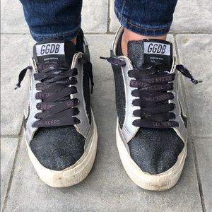 GOLDEN GOOSE black sparkle sneaker